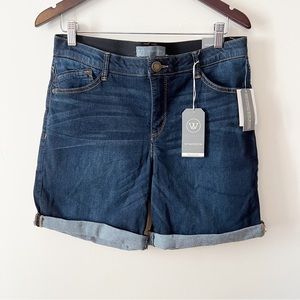 NWT WIT & WISDOM 'AB'SOLUTION CUFFED DENIM SHORTS IN INDIGO SZ 10